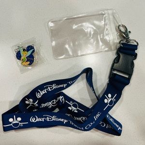 Disney travel pin and lanyard